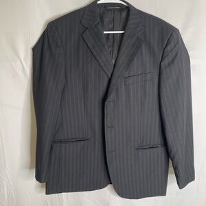 Pronto Moda Men’s Suit Coat 3 Button Merino Wool Super 140s Black 742